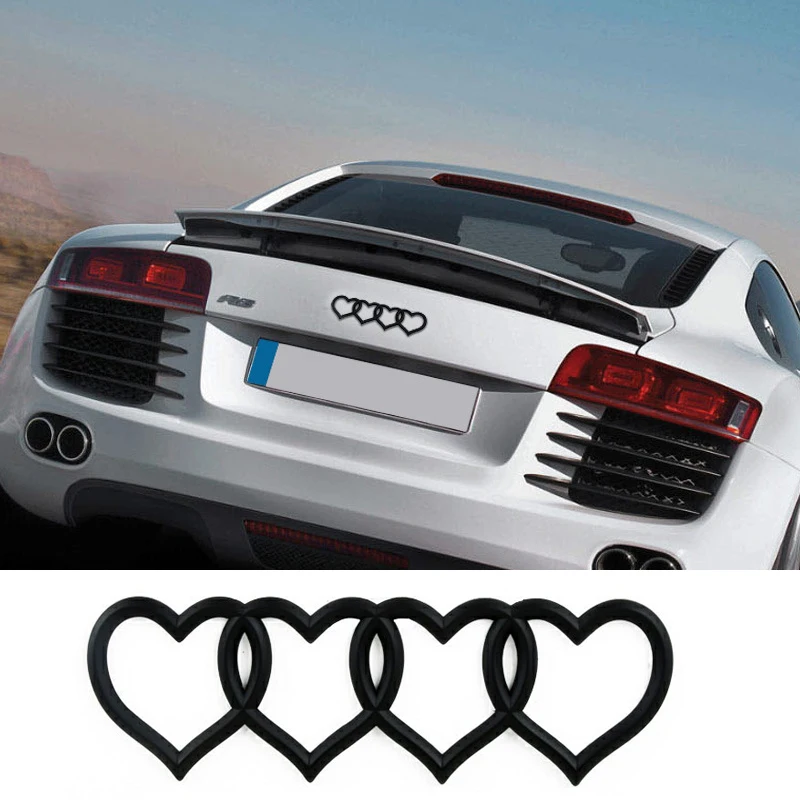 

For Audi A3 A4 A5 A6L A8 Q3 Q5 Q7 TT RS3 RS5 RS8 S3 Rear Trunk Badge Emblem Replacement Styling Love Heart Logo Decal Sticker
