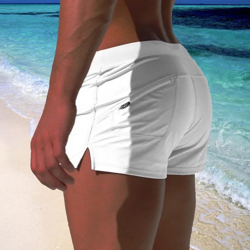 

Austinbem Men's Beach Swimming Trunks Boxer Brief Swimsuit Swim Underwear Boardshorts with Pocket