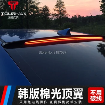 

for hyundai elantra 2016-2018 spoiler LED ABS Plastic Gloss Black Color Rear Roof Spoiler Wing Trunk Lip Boot Cover Car Styling