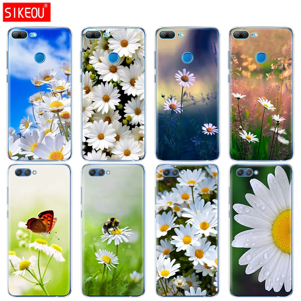 

Silicone Cover phone Case for Huawei Honor 10 V10 3c 4C 5c 5x 4A 6A 6C pro 6X 7X 6 7 8 9 LITE Daisies Background