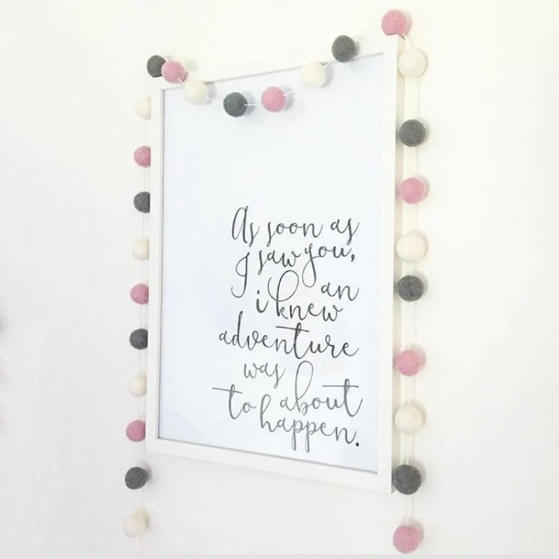 30 piezas DIY bolas de fieltro de lana 2 cm hecho a mano niños habitación decoración colgante guardería Pom Garland mejores regalos adorno para habitación de niños