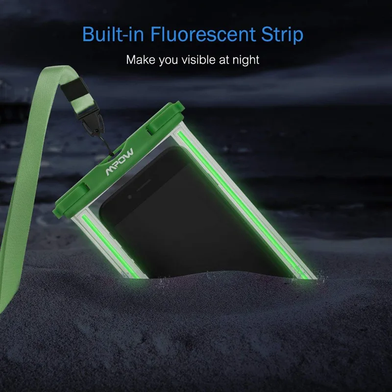 Mpow Universal Waterproof Phone Pouch Case IPX8 Cellphone Bag with Wrist Strap for iPhone X XS 8 8S 7 6 6inch Phone Diving bag   (10)