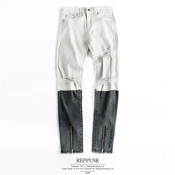 

Hole Straight Mens Jeans Brand Solid Slim Fit Denim Trousers Fashion Pockets Summer Winter Men Clothes 2018 Plus Size