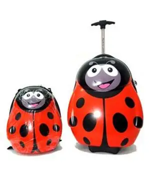 17" Trolley bag on wheels Kid's Travel Trolley luggage suitcase Kid wheeled travel case Children Rolling Case With kid backpack