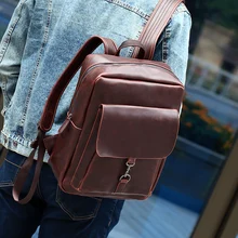 Корейская Мода Стиль искусственная кожа Crazy Horse мужские рюкзаки Повседневная консервативная Стильная мужская дорожная сумка винтажная школный рюкзак для мальчиков сумка