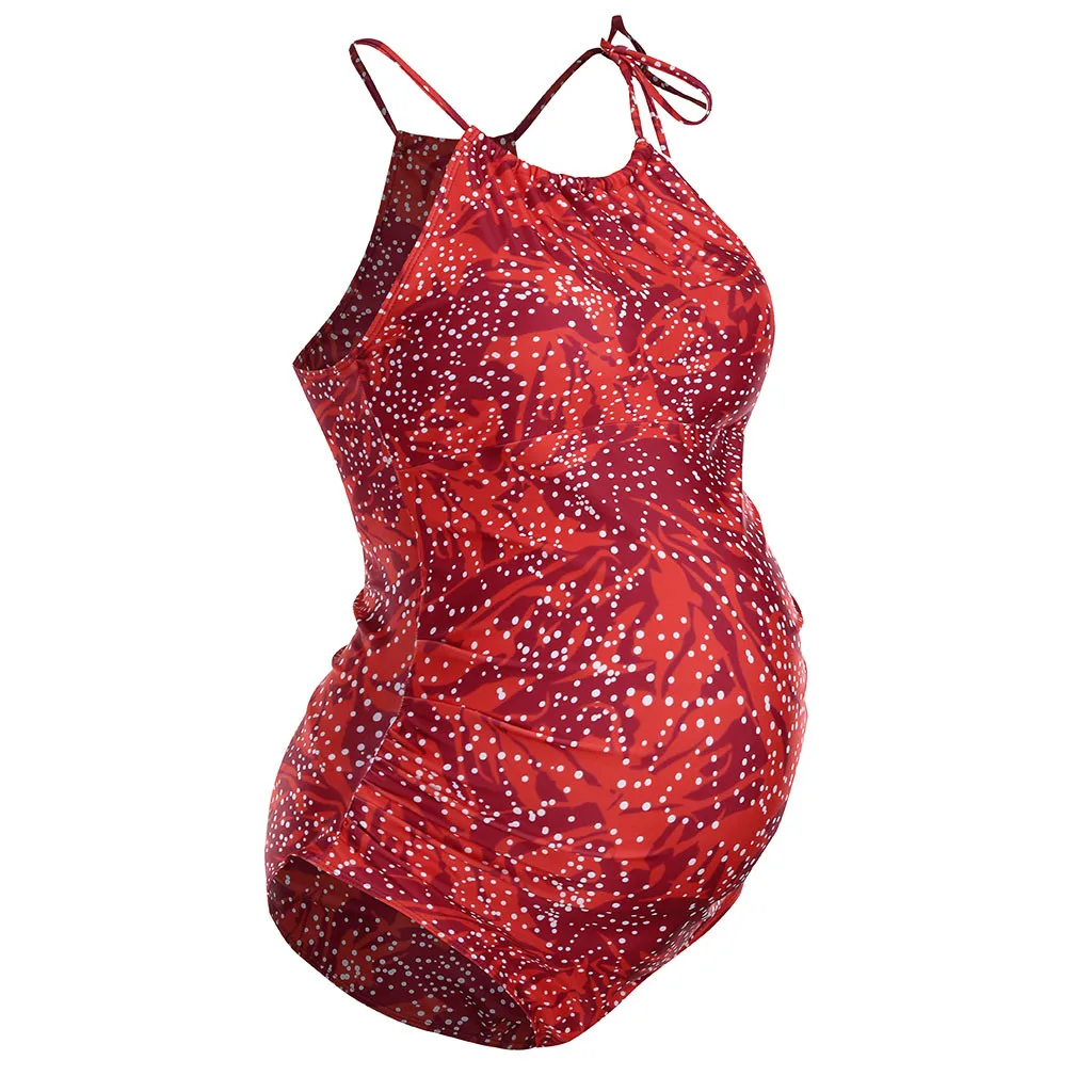 Купальник для беременных с v-образным вырезом без рукавов Женская одежда полосатый модный пляжный купальник для беременных женский купальник