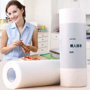

Environmentally friendly disposable rag Wood pulp cleaning cloth Kitchen paper towel thickening dishcloth White kitchen cloth