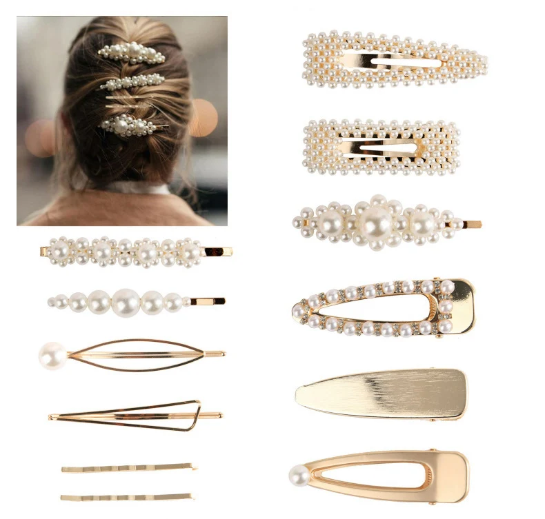 

LEADERBEADS 2019 Bohemian Simulated-Pearl Hairpins Set for Women's Wedding Party Gift Girl's Trendy Hairsticks Set Accessories