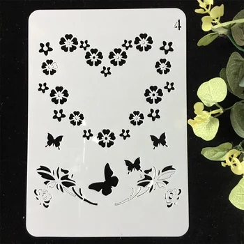 

1Pcs 20x14cm Heart Plum Butterfly DIY Layering Stencils Wall Painting Scrapbook Coloring Embossing Album Decorative Template