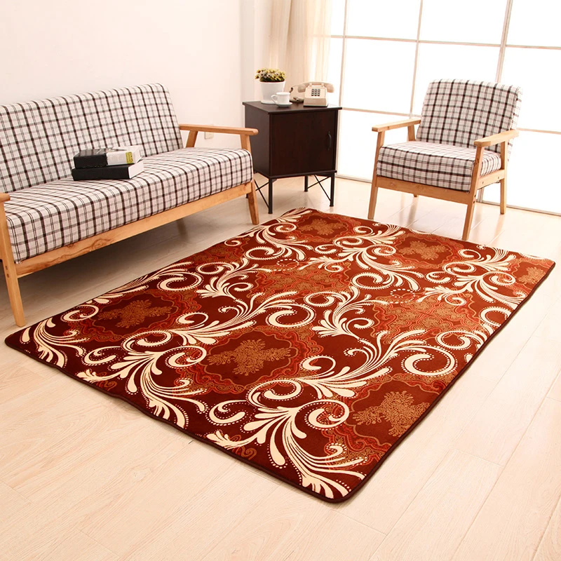 

European Pteris Pattern Multicolor Coral velvet Rug Carpet for Living room Bedroom Home Decorator Floor Mats