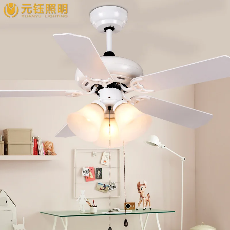 Blanco romántico de 42 pulgadas ventilador de techo de luz con 3 luces