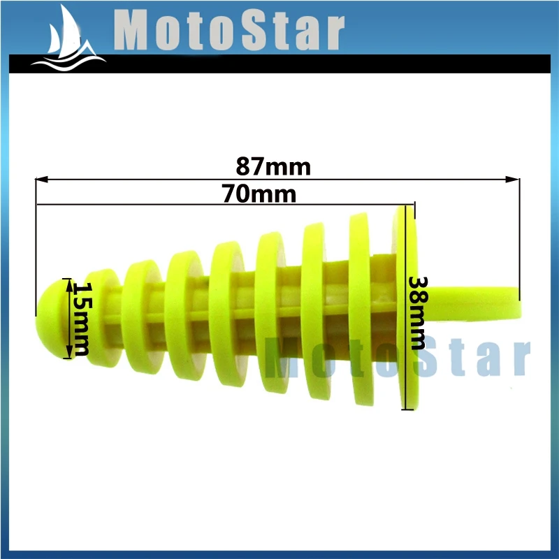 

Yellow Muffler Exhaust Pipe Silencer Wash Plug For 2 Stroke ATV Quad Scooter Moped Motorcycle Yamaha YZ CRF
