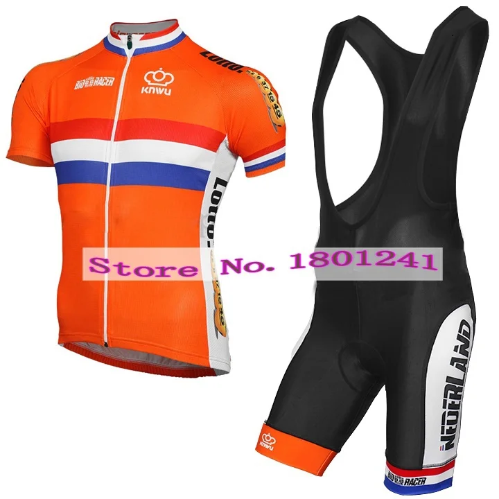 Велосипеды Джерси одежда Orange голландский Голландия Нидерланды езда Гонки Pro Team Черный Гель Pad Quick Dry Ropa Ciclismo - Цвет: as photo