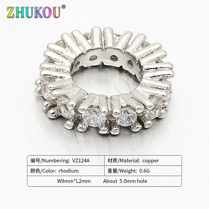 

9mm Supplies for Crystal Spacer Stopper Beads DIY Jewelry Findings Accessories, Hole: 5mm, Model: VZ124