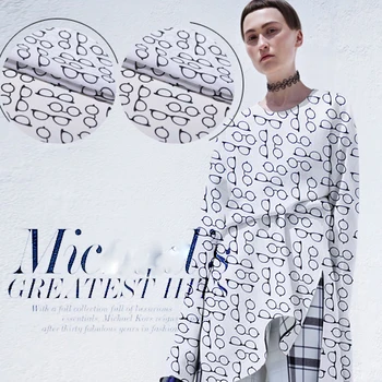 

Sketch Polka Mini glasses printed haircord fabric breathable thin chiffon fabric thickening