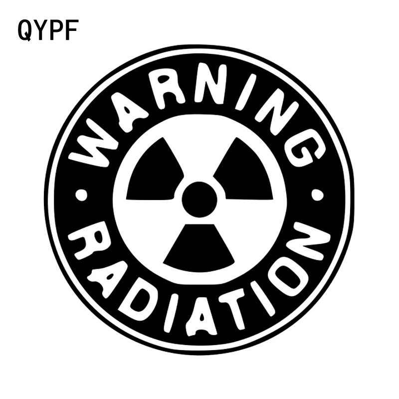 

QYPF 14.2CM14.2CM Radiation Warning Graphic Car Sticker Black/Silver Vinyl Decoration S9-2257