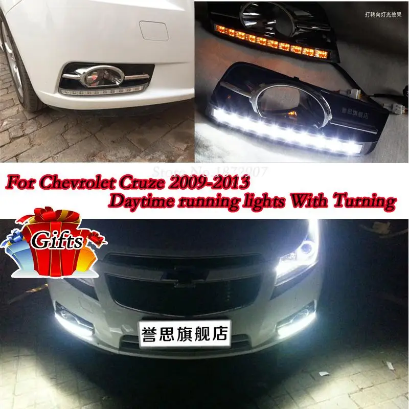 10 СВЕТОДИОДНЫХ Автомобилей Стайлинг DRL Для Chevrolet Cruze 2009 2010 2011 2012 2013 Дневные Ходовые