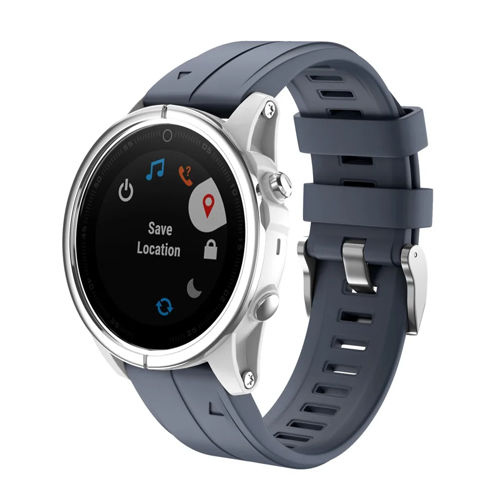 Мягкий силиконовый резиновый ремешок 20 мм для Garmin Fenix 5S /Fenix5S plus умный спортивный