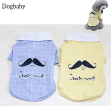 FE26 дешевая весенне-летняя рубашка для собак, одежда с милым рисунком усов, изделия для кошек и щенков, футболка с черным галстуком-бабочкой для Тедди