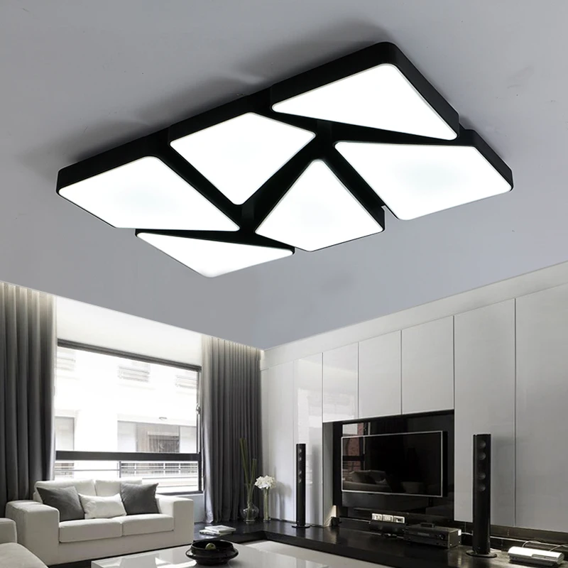 

LED modern minimalist rectangular living room ceiling light fashion bedroom light dimming restaurant ceiling lamps za ZL485