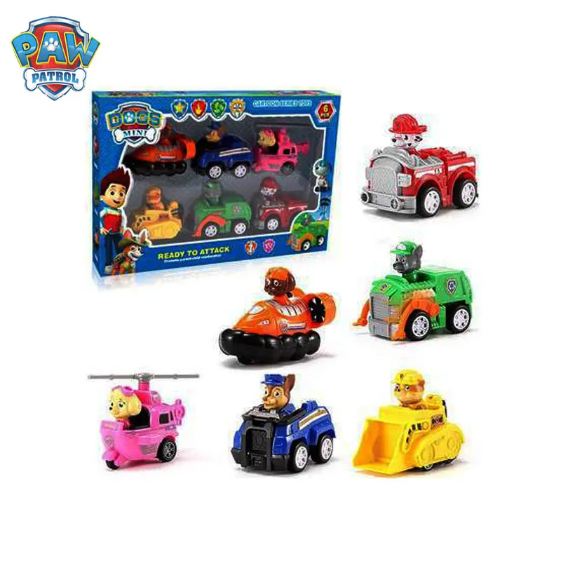 Najtaniej Psi PATROL diecast pojazdy zabawkowe samochodu zestaw modeli chłopiec dziecko samochód z napędem pull back pełny zestaw samochód bezwładnościowy zabawka dla dzieci prezent niespodzianka