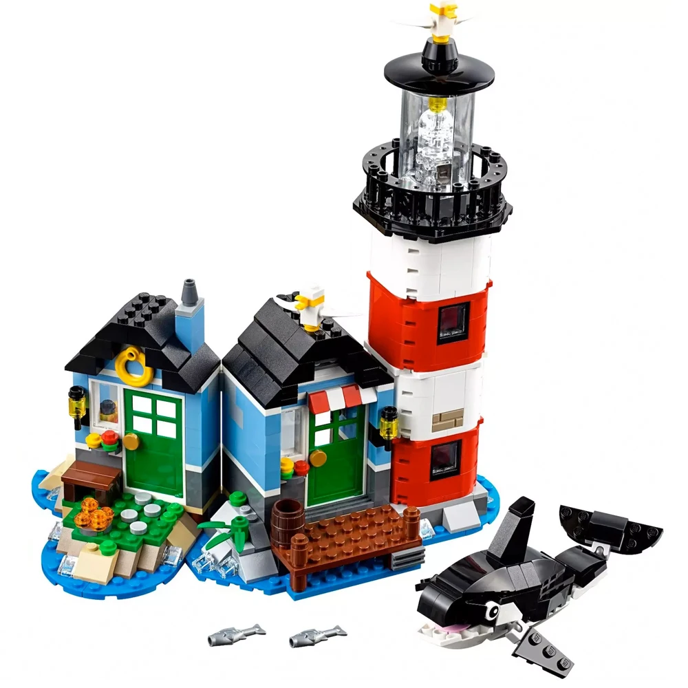 

529pcs Fit Legoness Creators 31051 Lighthouse Point Hut Sets Minecraft Style 3 in 1 Figures Building Blocks Toys Kids Xmas Gifs