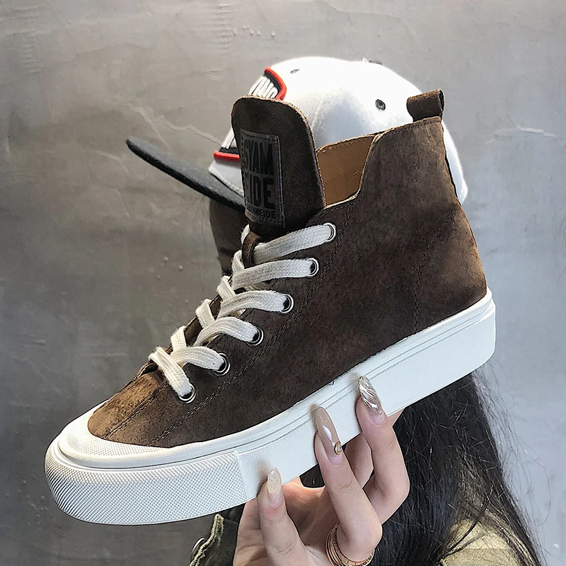 

Moxxy Fashion Canvas Shoes Woman Tenis Feminino Casual Shoes Platform Sneakers Women Moda Mujer 2018 Black High Top Sneakers