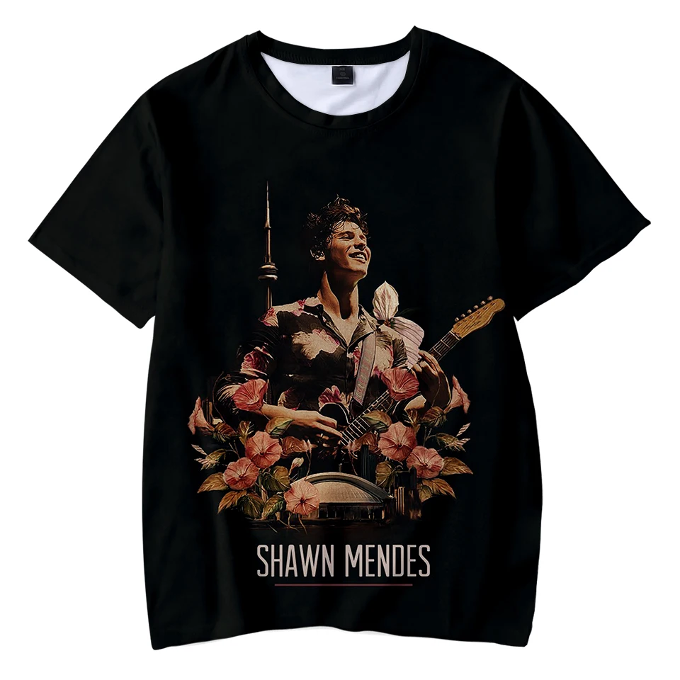 Летняя футболка shawn mendes Детская с 3d принтом для мальчиков и девочек 4 5 6 7 8 9 10 12 лет