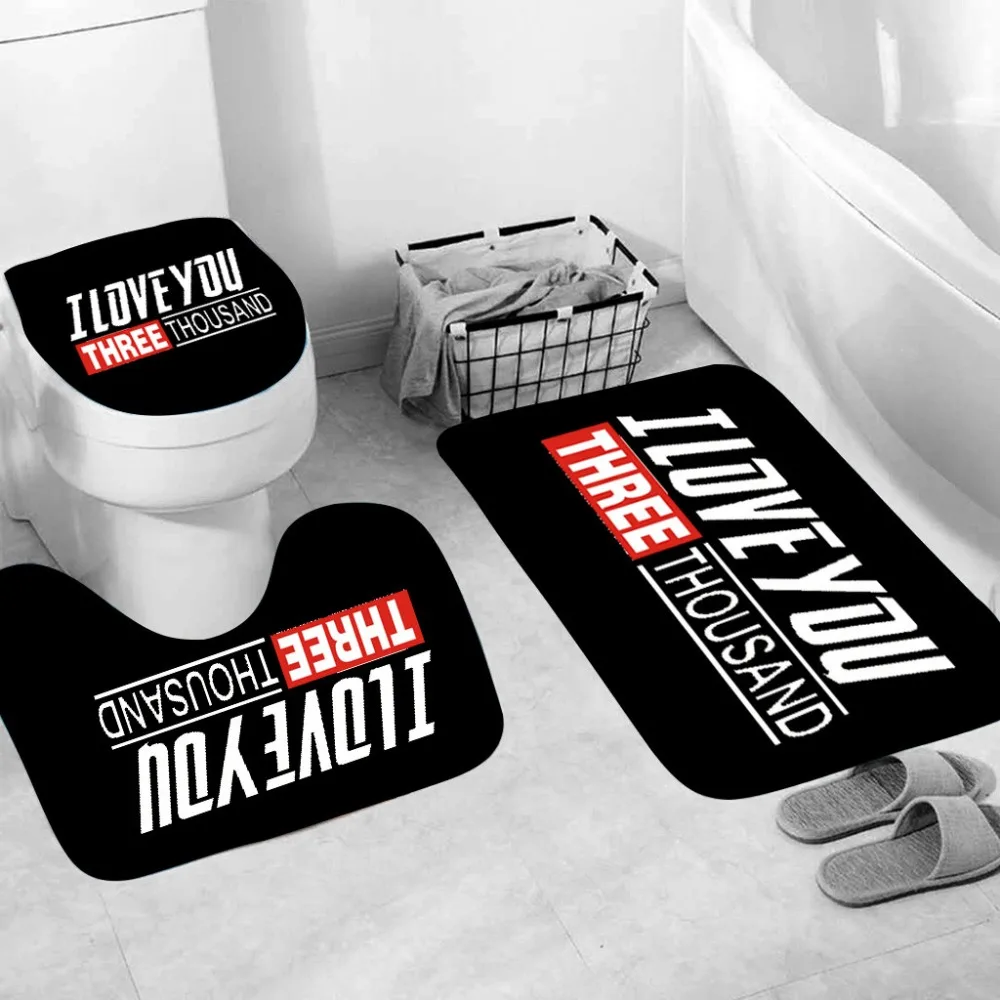 3 шт. Тони я люблю тебя три тысячи раз Морган нескользящий коврик для ванной комнаты коврики для туалета Декор