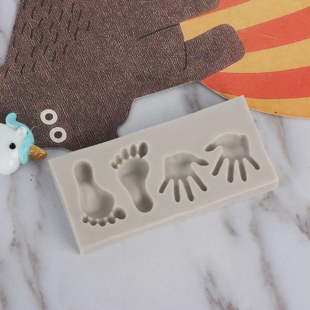 JX-LCLYL Mini Feet hand Shaped Silicone Bakeware Cake Mold Baby Fondant Cake Decoration