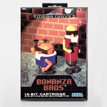 

Bonanza Bros Game Cartridge 16 bit MD Game Card With Retail Box For Sega Mega Drive For Genesis