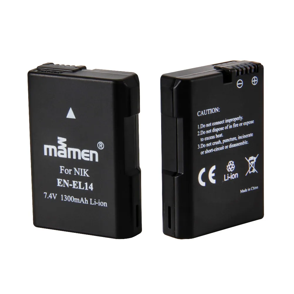 Mamen 3pcs EN EL14 EN-EL14 EN-EL14a ENEL14 Digital Camera Battery for Nikon Coolpix D3100 D3200 D5200 P7100 P7700 DSLR Batteries