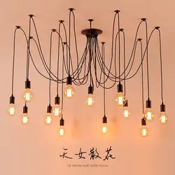 Винтажное искусство Эдисона лампа люстра бар кафе магазин одежды studyрегулируемая DIY паук потолочная лампа с креплением