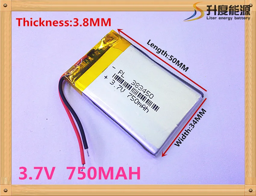

Super model li-polymer 750mAh battery 3.7v 383450 for vending machines SD383450 SD383450