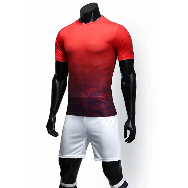 Футбольные тренировочные костюмы футбольные майки Индивидуальные футбольные майки набор мужские футбольные тренировочные униформы - Цвет: red white shorts