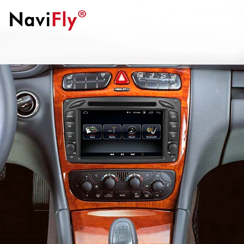 Sale NaviFly Android 8.1 Car dvd multimedia player radio For Mercedes Benz W209 W203 W168 ML W163 W463 Viano W639 Vito GPS Navi BT 1