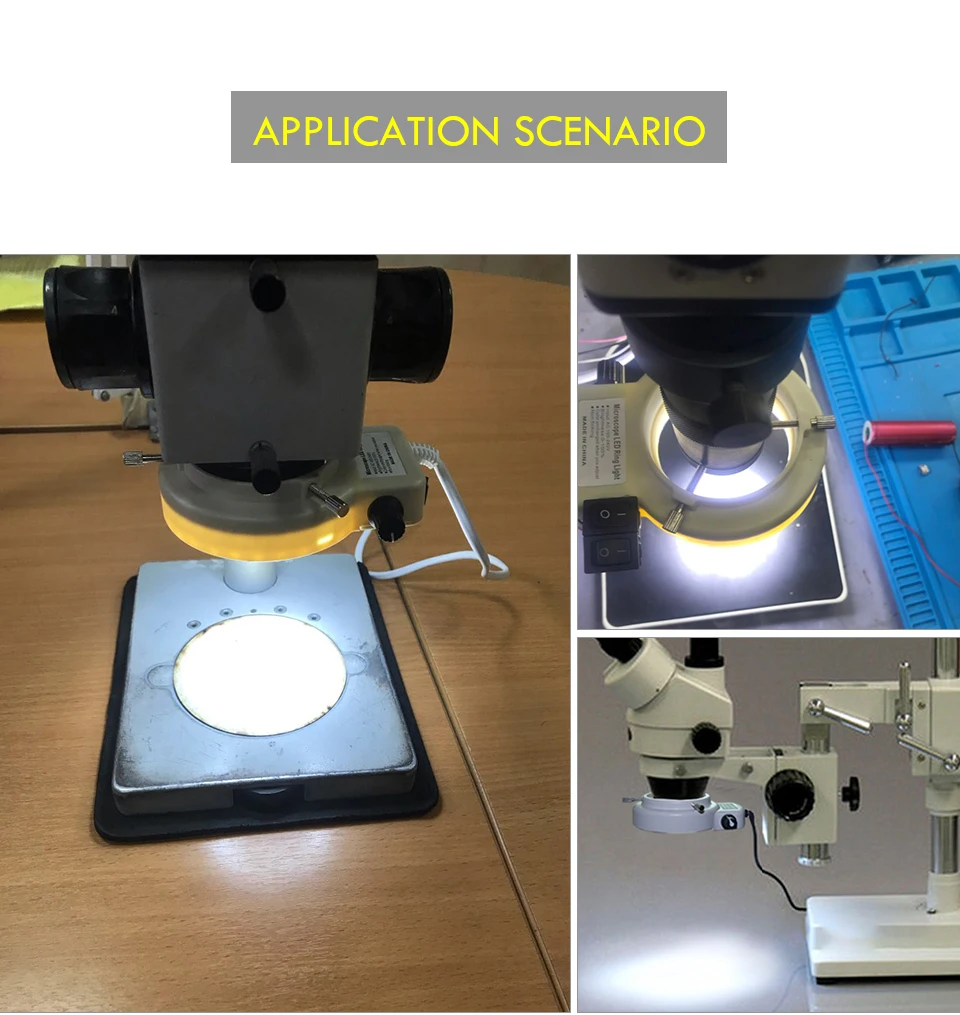 4.5W 100V-240V Adjustable Microscope LED Ring Light Professional Lighting for Stereo Microscope Camera Magnifier Illuminator (13)