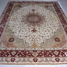 9'X12' 230 линия ручной работы Шелковый Восточный персидский ковер ручной работы шелковый ковер для украшения дома