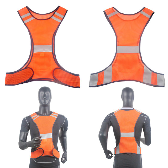 Running High Visibility Reflective Vest Fluorescent Yellow Orange Security Waistcoat For Night Work Outdoor Running Riding Vests