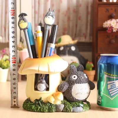 Тоторо Kawaii настольная подставка для ручек милый карандаш держатель офисный стол органайзер Подставка для канцелярских принадлежностей Полимерная ручка горшок - Цвет: Mushroom