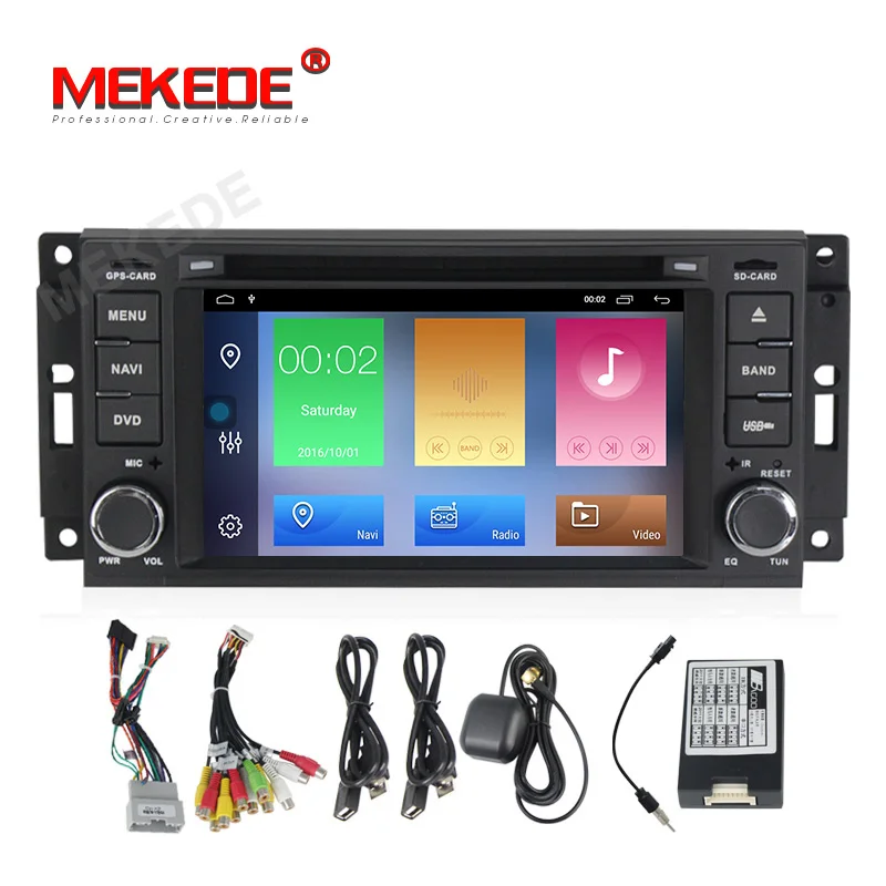 Excellent Mekede android 9.1 Car multimedia Player Navigation GPS DVD for Jeep Cherokee 2009 2008 2010 Wrangler with wifi bluetooth radio 1