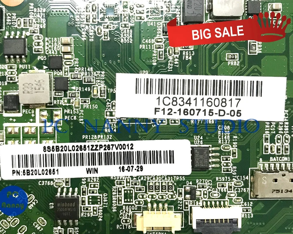  PC NANNY FOR LENOVO YOGA 300-11IBR Motherboard 5B20L02651 N3060 4GB Tested