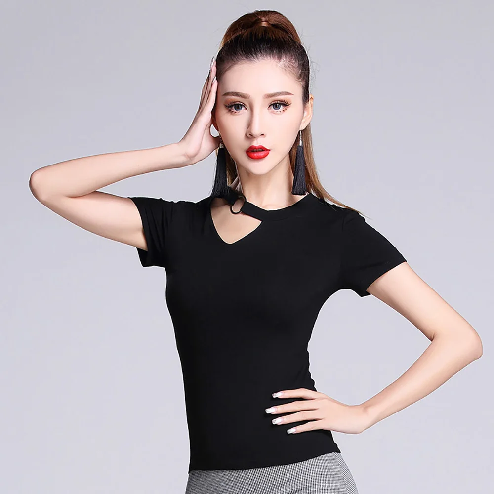 2018 Hot Sale Sex Ladies Latin Dancing Top Modal Shirt Adult Female Salsa Ballroom Practice 