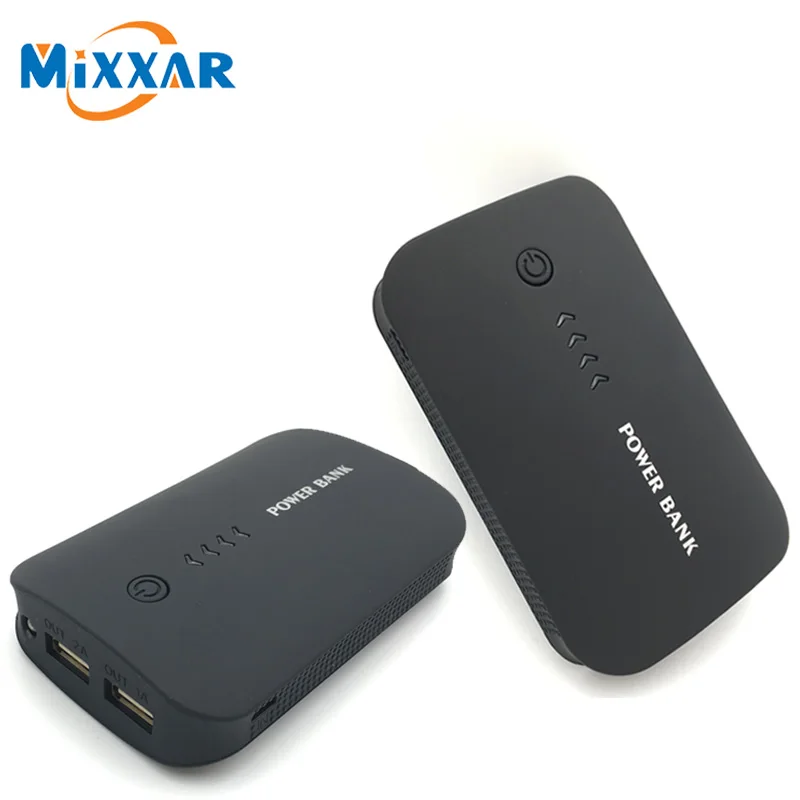 Mixxar 6600mAh Power Bank Portable Charger Double USB External Mobile Backup Powerbank Charger Suitable For 18650 Battery Type
