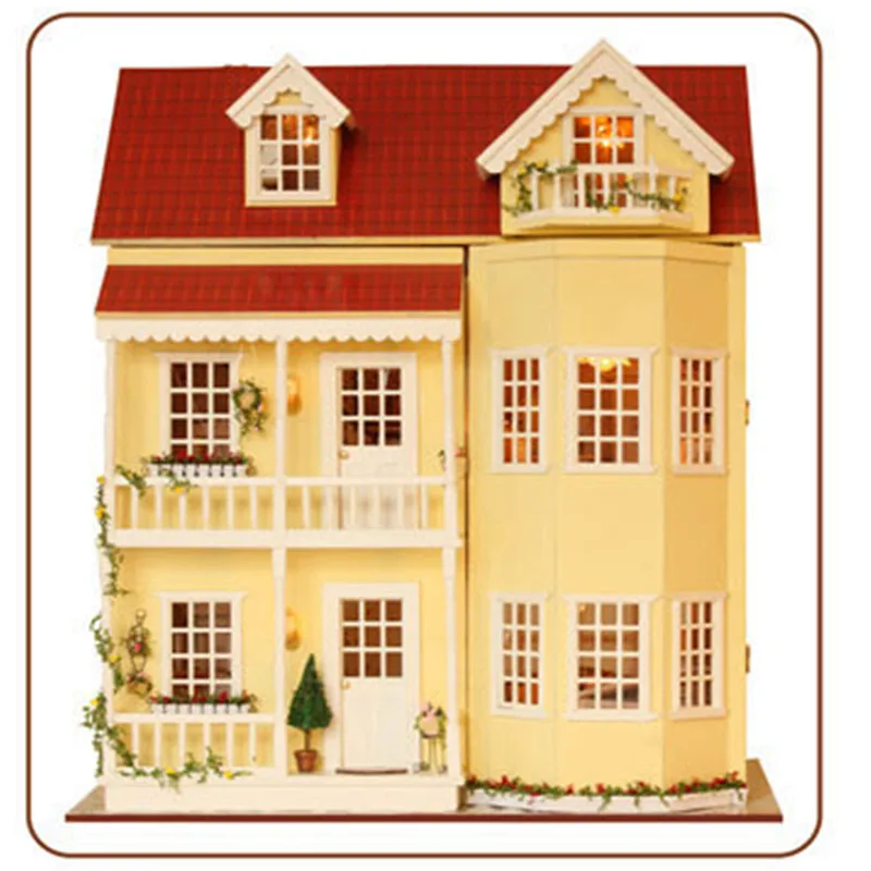 Пасторальные семьи дом сказка дом большая вилла дом для детей деревянные игрушки Развивающие DIY подарки Juguetes Brinquedos