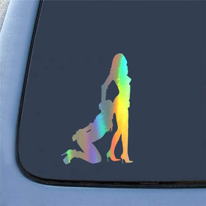 Girl Bondage Car Sticker Vinyl Decal Motorcycle Fashion Car Wall Stickers LaserBlackSilver Car Styling 11.8cm18 (5)