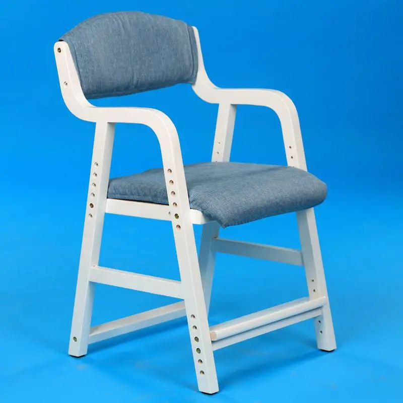 B Регулируемый подъемный детский стул из цельного дерева, детский стул(кабинетный), стул на спинку, стул для начальной школы, домашний письменный стул - Цвет: Style 6
