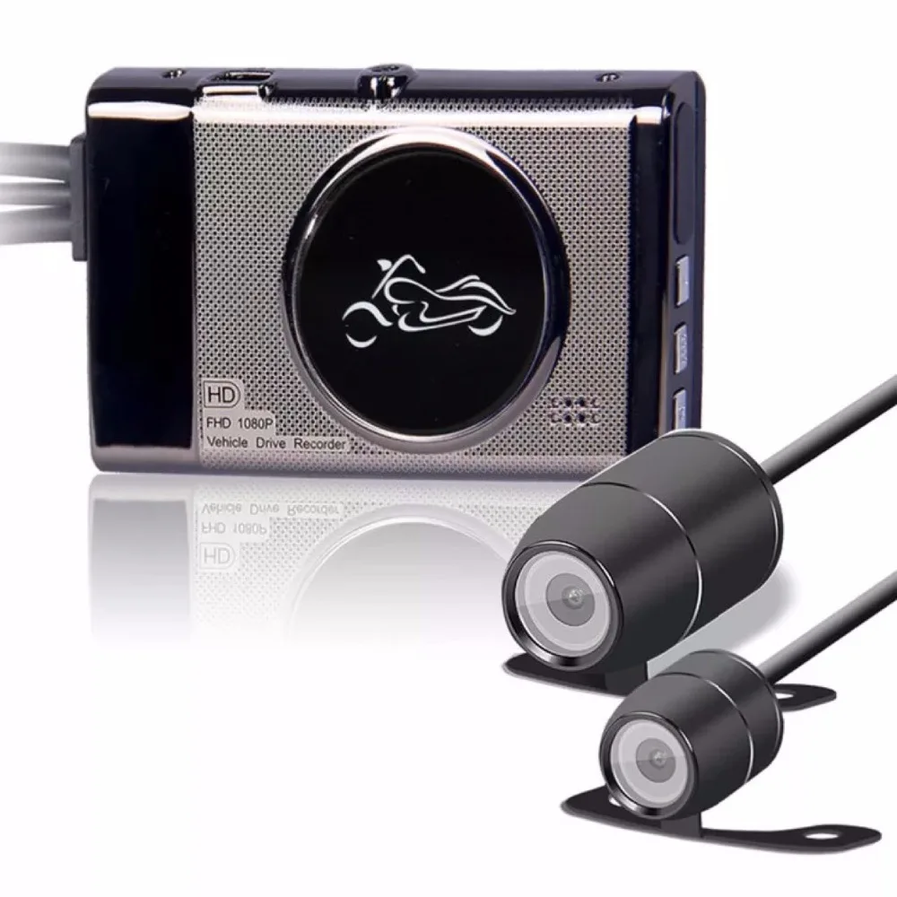 

Free DHL 3pcs/lots Motorcycle Video DVR HD 1080P Waterproof Bike Motorcycle Car Vehicle Cam Dual Lens Dash camera Camcorder
