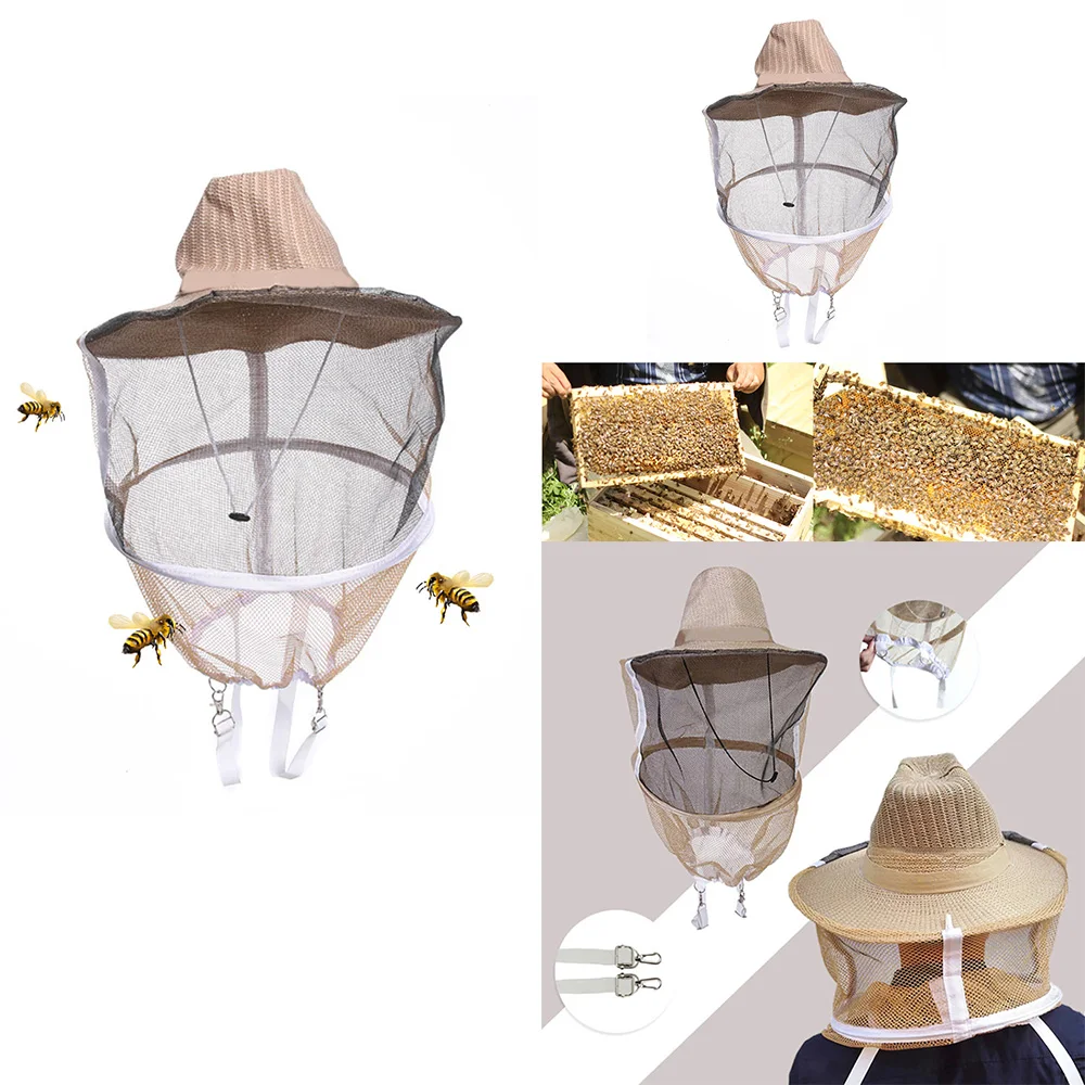 Шляпа пчеловода ковбойская шляпа москитная пчела насекомое сетка вуаль Защита лица Пчеловодство кемпинг маска Защита лица шапки