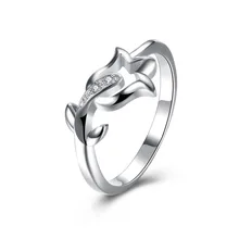 R884 hot silver plated flower ring width zircon sweet style fashion jewelry beautiful birthday gift factory cheap wholesale